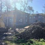 Ремонт теплотрассы в поселке Токи.